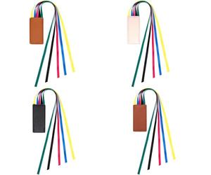 HoAhaMay 4 piezas Marcapáginas con cinta marcadora para la Biblia, con cinco cintas de seda de colores. Marcapáginas de cuero sintético adecuados para libros, novelas y lecturas de oficina