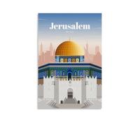 HOANGJUN Póster vintage de viaje a Jerusalén, lienzo impreso, estético, moderno, decoración del hogar, sin marco, 20 x 30 cm