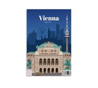 HOANGJUN Póster vintage de visita a Viena, póster artístico impreso, arte de pared moderno estético para habitación, pintura para decoración del hogar; sin marco; 40 x 60 cm