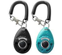 HoAoOo Clicker de Entrenamiento para Mascotas con Correa de muñeca - Clickers de Entrenamiento para Perros (Nuevo Negro + Azul)