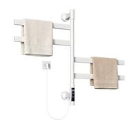 Hoapin Toallero Eléctrico de Baño, Toallero Giratorio a 180°, Radiador de Toallas Eléctrico 70x48cm, 4 Barras Temperatura Ajustable Bajo Consumo 75W IPX4