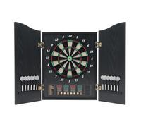 HOARLICN Diana electrónica, diana eléctrica, con 4 indicadores LED, puertas de MDF, 12 flechas, 88 cabezales para oficinas, jardines, salas de fiestas, 40,15 x 24,4 pulgadas (negro)