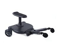 HOARLICN Tabla universal para silla de paseo, con correa para colgar, diseño estable de dos ruedas, giratorio 360, con asiento, carga de 25 kg, ruedas negras