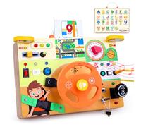 Hoarosall Busy Board Montessori Juguete a partir de 1 año Volante Niños Juguete de viaje para niños pequeños Juguete sensorial para niños con autismo Navidad y regalo de cumpleaños