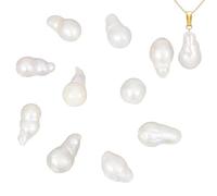 HOBBIESAY 10 cuentas de perlas barrocas de color blanco natural, perlas sueltas irregulares cultivadas de agua dulce para collares, pulseras, pendientes, joyería, manualidades, agujero: 0,6 mm