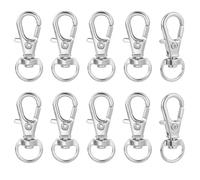 HOBBIESAY 10 ganchos giratorios de platino para llavero, cierres giratorios, llavero para llavero, manualidades, clips de bandera para asta de bandera, clips de buceo, clip de mástil de bandera
