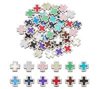 HOBBIESAY 12 colores 72 cuentas espaciadoras cruz 8 mm metal crucifijo cruz perlas sagradas pequeñas cuentas sueltas cuentas de conexión para DIY rosario pulsera collar fabricación de joyas