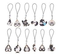 HOBBIESAY 12 dijes esmaltados para teléfono de gato, 8,5 a 9,8 cm, bonitos dijes estéticos para teléfono celular, accesorios para bolsa de teléfono, llavero, Airpods, cámara, cartera, decoración,