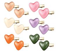 HOBBIESAY 12 horquillas con forma de corazón, horquillas de colores, pinzas de cocodrilo de hierro con colores mezclados, accesorios para mujeres, bodas, fiestas, festivales, decoración
