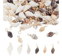 HOBBIESAY 120 dijes de concha natural de 3 estilos en espiral, colgantes de concha de océano, dijes para collares, pulseras, aretes, joyería, manualidades