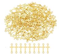 HOBBIESAY 150 piezas de colgante de cruz de metal antiguo de aleación dorada vintage mini cuentas de metal crucifijo conector para hacer joyas, accesorios, aretes, pulseras, collares, llaveros