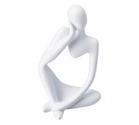 HOBBIESAY 1er blanco pensador estatuas decoración abstracta moderna escultura de arte coleccionable figura decorativa para librería oficina escritorio