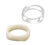 HOBBIESAY 2 Piezas Vintage Anchas Pulseras Geométricas Irregulares de Resina Acrílica Cuffs para Mujer, Zinc