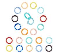 HOBBIESAY 20 anillos de puerta de resorte de 10 colores de lunares de aleación de zinc, anillos redondos de mosquetón, mosquetón, mosquetón, hebillas de resorte, anillos de gatillo circulares para