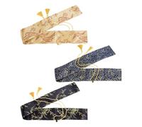 HOBBIESAY 3 bolsas para espadas de 1,3 m de largo, funda de transporte de seda sintética Katana, bolsa de almacenamiento de espadas, funda de tela de seda para almacenamiento de espadas
