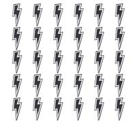 HOBBIESAY 30 parches bordados para coser con diseño de rayo para planchar, bordes blancos, parches bordados para ropa, zapatos, bolsos, sombreros, jeans