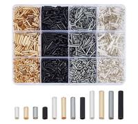 HOBBIESAY 3000 cuentas de cristal de corneta de 12 estilos, kit de cuentas de tubo de semillas, cuentas espaciadoras sueltas pequeñas para manualidades, pulseras, collares, aretes, joyería, agujero: