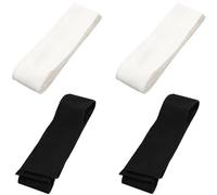 HOBBIESAY 4 piezas de cuello elástico de punto acanalado de 1.96 x 51.18 pulgadas, cintura para coser, color negro y blanco, algodón acanalado para manualidades, puños, cinturas, cuello, ropa