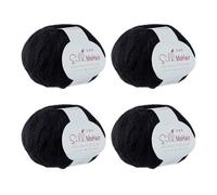HOBBIESAY 4 rollos de hilo de ganchillo de Mohair para tejer suéter, seda fina suave, hilo de punto suave, accesorios de ganchillo a mano para tejer bufandas, chales, suéteres, sombreros