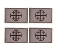 HOBBIESAY 4 Uds Jerusalén Cruz Santo Sepulcro Moral Patriótico Cristiano Parche Tiempo para Otra Cruzada Cristiana Y Loop Táctico Moral Insignia Insignia Insignia Emblema
