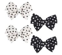 HOBBIESAY 4 unids 2 colores lunares lazo pinzas para zapatos blanco y negro lunares elegante vintage pinza de zapatos desmontable hebilla de zapatos zapatos zapatos de fiesta, Color mixto., 12cm