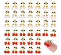 HOBBIESAY 40 unidades de 2 colores de cristal de cereza colgante mini dulce cristal frutas perlas charms diamantes de imitación frutas colgante cereza colgante para pendientes, pulseras, collares