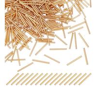 HOBBIESAY 400 cuentas de cristal dorado de 31 a 34 mm de largo, tubo transparente, juego de cuentas sueltas de semillas pequeñas para manualidades, cuentas conectoras para pulseras, collares, aretes,