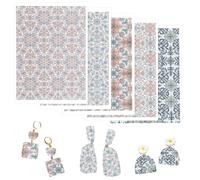 HOBBIESAY 5 hojas de transferencia de arcilla polimérica, papel de transferencia floral, papel de transferencia de cerámica, papel de transferencia para plantas, tono natural, estilo bohemio, para