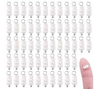 HOBBIESAY 60 unidades de perlas naturales colgantes de 12,5 mm de color blanco antiguo, perlas redondas perforadas para collares, pendientes y bisutería, color blanco antiguo, Perla