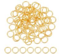 HOBBIESAY 80 anillos de salto dorados de 7 mm, acero inoxidable, chapados en oro de 18 quilates, conectores de anillo sin soldar, anillos pequeños divididos, accesorios para hacer joyas para