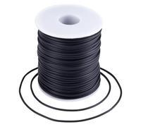 HOBBIESAY Cordones de manguera de goma de tubo hueco, 2 mm, negro, redondo, cordón elástico con agujero de 1 mm, cordón suave para joyas para collares hechos en casa, brazaletes, soporte de malla de