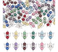 HOBBIESAY Dijes colgantes de alas de ángel, lirio del valle, estilo tibetano, cuentas de ángel para aretes, llaveros, collares, fabricación de joyas, 25mm, Acrílico