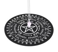 HOBBIESAY Juego de 1 juego de tablero de péndulo de goma, tabla de mensajes metafísica con collar colgante de cristal, para brujas, varita mágica, altar, accesorios, caña de péndulo, alfombrilla de
