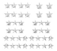 HOBBIESAY Juego de 16 insignias de estrella de 4 estilos de estrellas de 5 puntos, broches de solapa de aleación de metal para chaquetas, bolsos, sombreros, ropa, uniformes, manualidades, regalos