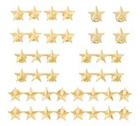 HOBBIESAY Juego de 16 insignias de estrella de 4 estilos de estrellas de 5 puntos, broches de solapa de aleación de metal para chaquetas, bolsos, sombreros, ropa, uniformes, manualidades, regalos