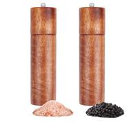 HOBBIESAY Juego de 2 molinillos de sal y pimienta de madera de 8 pulgadas, molinillo manual de sal y pimienta recargable, molienda de acero inoxidable, grosor ajustable, núcleo de molienda esencial de