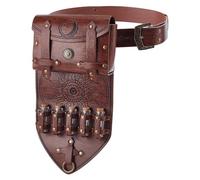 HOBBIESAY Riñonera medieval de alquimia con 5 botellas de corcho, bolsillo lateral steampunk, silla marrón