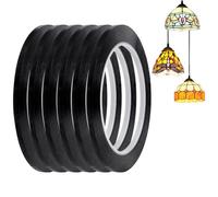 HOBBIESAY Rollo de 6 rollos de líneas PET de 5 mm de grosor, tiras autoadhesivas para superficies de vidrio, galería, ventanas, arte y decoración