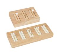 HOBBIESAY Soporte de exhibición de anillos de bambú de 3 ranuras de 2 estilos, soporte de joyería de gasa de limón con 5 ranuras, bandeja de exhibición rectangular de lujo, soporte de almacenamiento