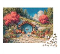 Hobbit Casa Jardín Rompecabezas 1000 Piezas De Cartón Grueso Puzzle Anti Estrés Adultos para Juego De Cooperación como Regalo Original 52x38cm/1000pcs
