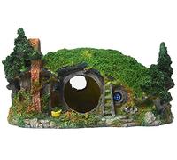 Hobbit - Decoración para pecera, casa de reptiles, agujero oculto, paisajismo para acuarios y reptiles, decoración de mini jardín, dos tamaños (L)