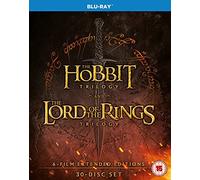 Hobbit Trilogy & Lord of The Rings Trilogy: Ediciones extendidas (30-Disc) (Blu-Ray)