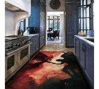HOBBOY 180x240cm Alfombra de Zona Salón Alfombras Lavables Siluetas de Cielo Atardecer Alfombra Fina y Suave Figura roja con alas Interior Suelo sin Deslizamiento para Dormitorio Halloween