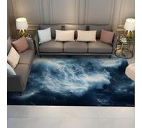 HOBBOY 50x80cm Alfombras Zona salón Alfombra Lavable tormentas Marinas Espuma Azul Blanca Gran Alfombra Antideslizante Olas del océano Profundo Interior alfombras Finas Resistentes a Manchas