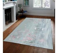 HOBBOY Alfombra de área Estilo japonés 140x200cm Alfombras Lavables para salón cerezos Rosas en Flor de Cerezo y garzas Alfombra de Dormitorio Estilo Feng Shui de Pelo bajo para Oficina