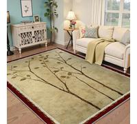 HOBBOY Alfombra de área Tapetes de salón 120x170cm Lavables Ramas de árbol Vintage Alfombras Hoja Silueta botánica Minimalista Suelo Interior Alfombra Fina para Debajo de la Mesa del Comedor