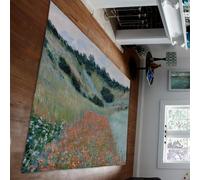 HOBBOY Alfombra de Paisaje Rural 80 x 150 cm Alfombras impresionistas de Pradera de Flores Silvestres Famosa Estampada de Pintura Alfombra Fina para la decoración de la Cocina y el Dormitorio