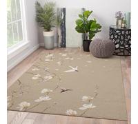 HOBBOY Alfombra Lavable para el salón 50x80cm Magnolia Blanca Colibrí Entrada de Entrada Tapete Estilo Feng Shui Alfombras Finas para Interior
