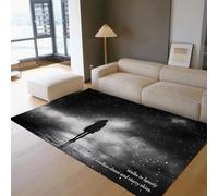 HOBBOY Alfombras de Biblioteca de poemas románticos 60 x 120 cm Siluetas Elegantes sobre Estampado de Playa Felpuda de Pelo bajo Noche Estrellada soñadora Dormitorio y salón