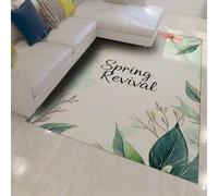 HOBBOY Alfombras Grandes de Primavera de Bienvenida Estilo Acuarela botánica con patrón Floral Alfombra de Piso de Pelo bajo para Dormitorio Sala de Estar sofá Patio 80 x 120 cm